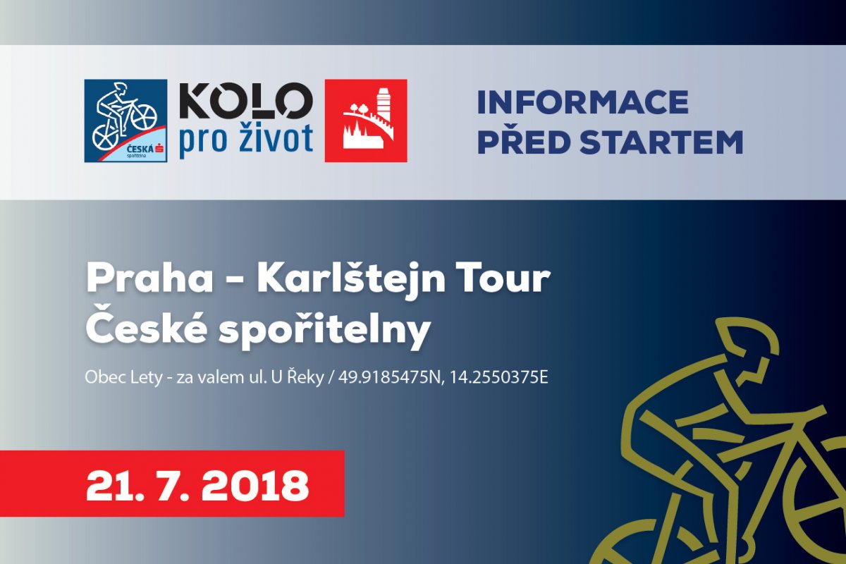 Aktuality před závodem Praha - Karlštejn Tour České spořitelny 2018