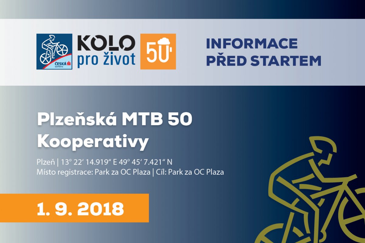 Aktuality před závodem Plzeňská MTB 50 Kooperativy 2018