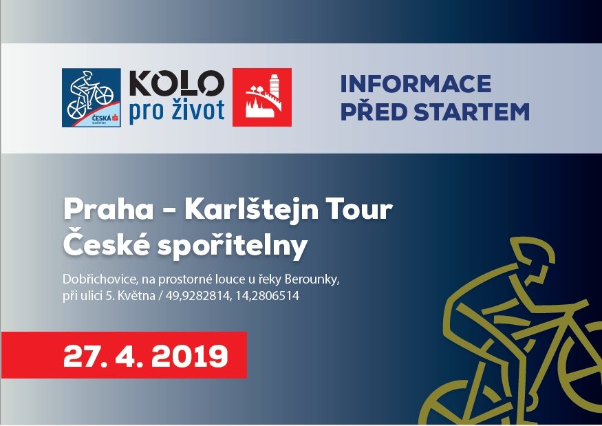 Aktuality před závodem Praha - Karlštejn Tour České spořitelny 2019