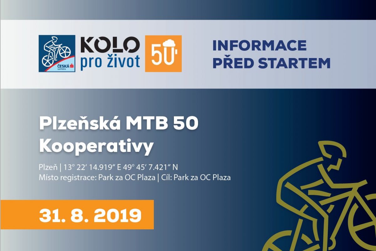 Aktuality před závodem Plzeňská MTB 50 Kooperativy 2019