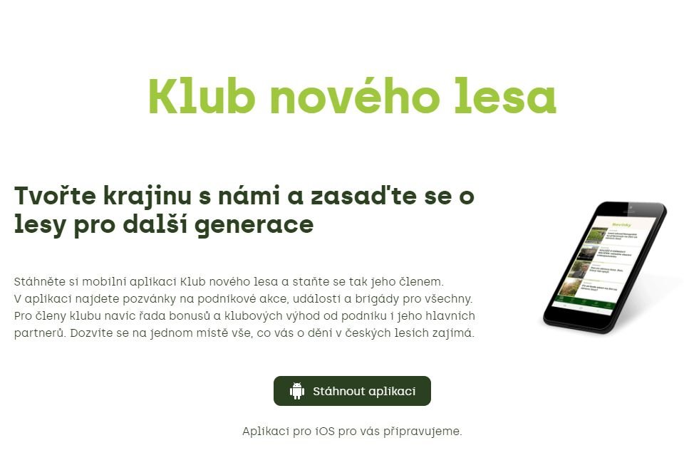 Nová mobilní aplikace Klub nového lesa